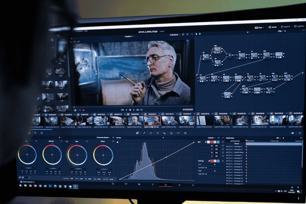 Interface d'etalonnage Davinci Resolve