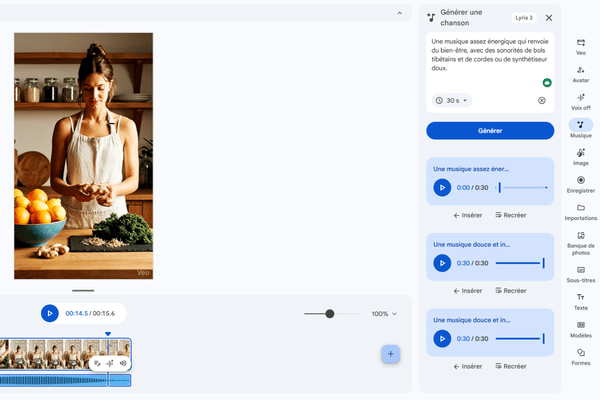 génération de musique ia google vids